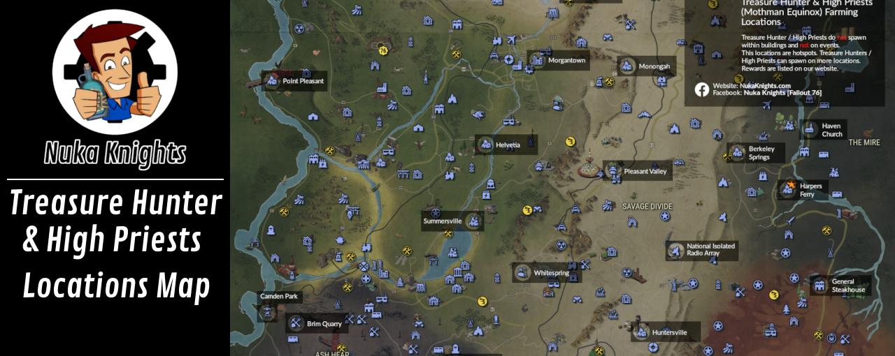 Treasure Hunter / High Priests (Mothman Equinox) Farming Locations Map