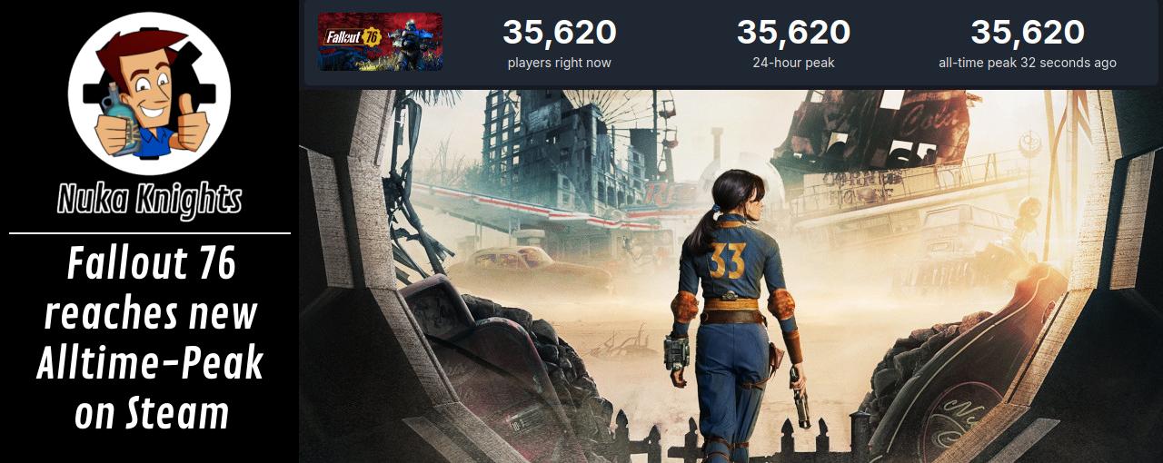 Fallout 76 reaches new Player Number Alltime-Peak on Steam