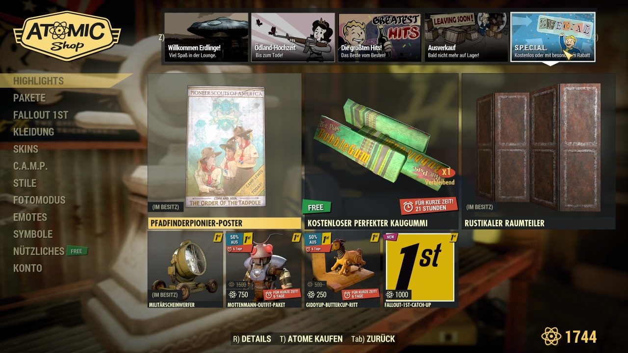 Atomic Shop Update 8th August 2023, Fallout 76 Articles