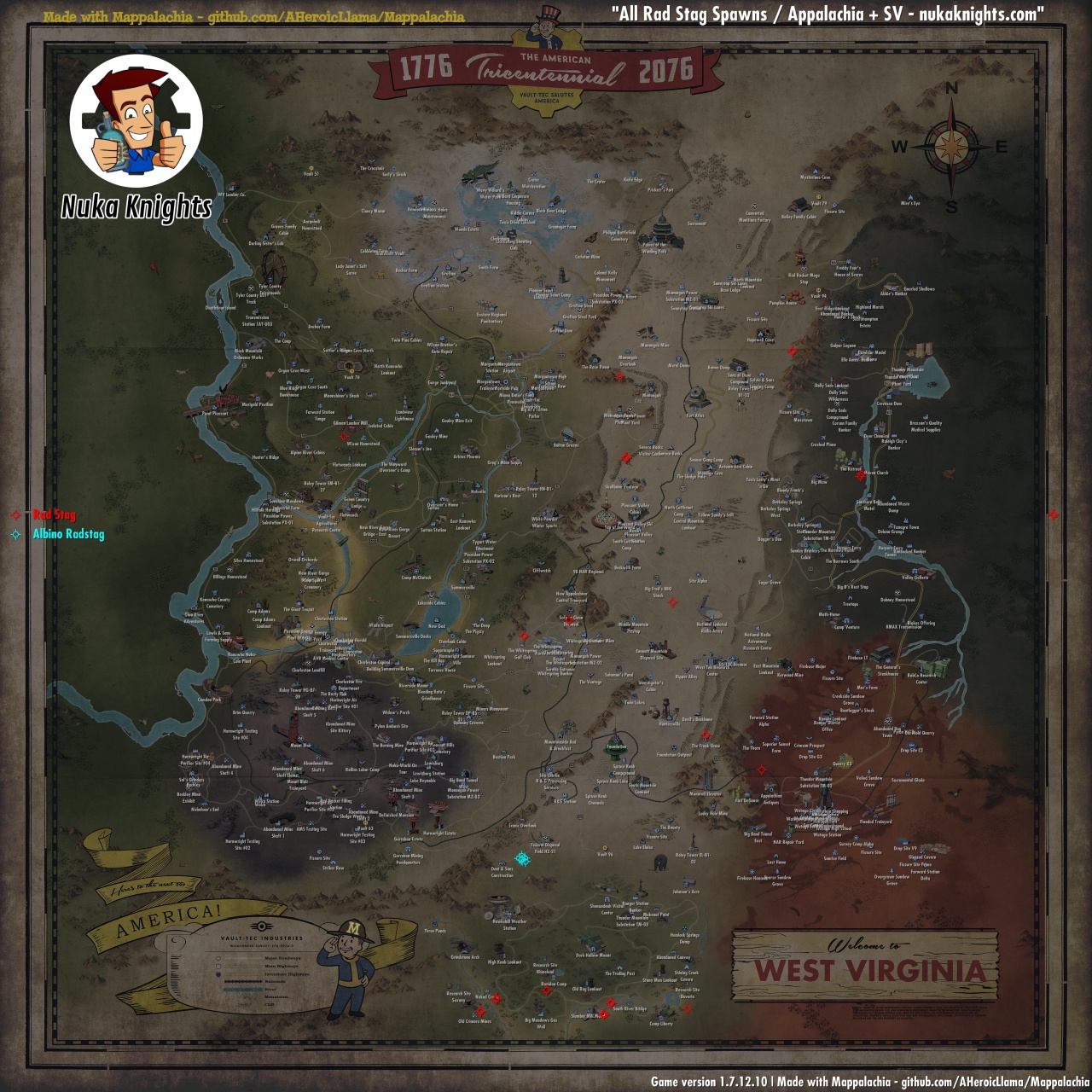 RAD Stag Spawn Map with all locations