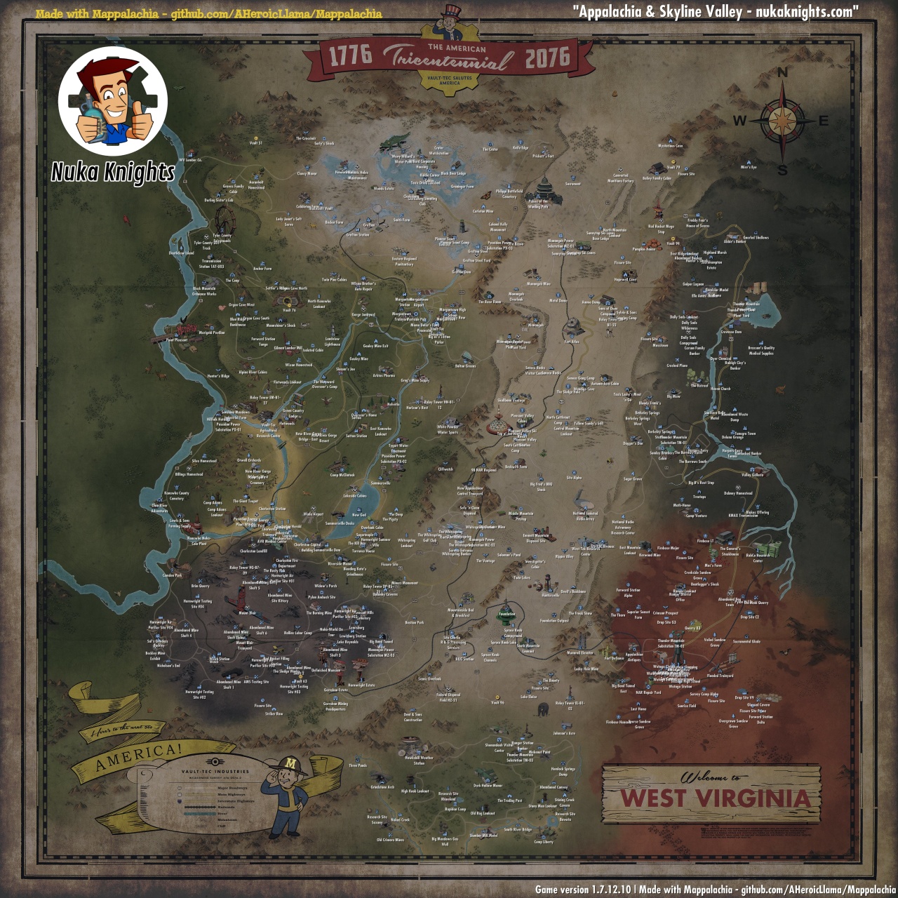 Appalachia Map incl Skyline Valley with all Locations