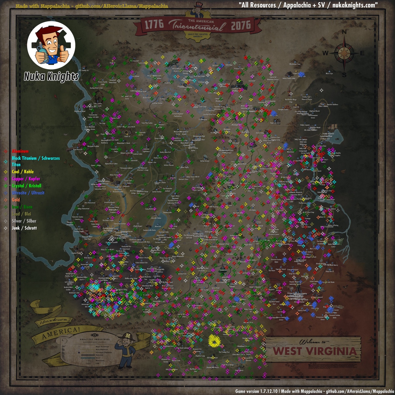 Appalachia Map incl Skyline Valley with all Resources