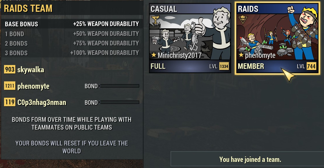 Raid Team: Bonus Weapon Durability